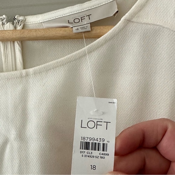 LOFT White Fringe Shift Dress size 18 - Picture 5 of 5